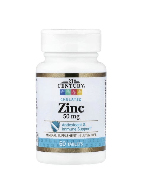 Chelated Zinc, 50 mg, 60 Tablets Packaging May Vary